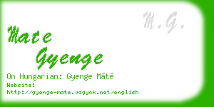 mate gyenge business card