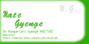 mate gyenge business card